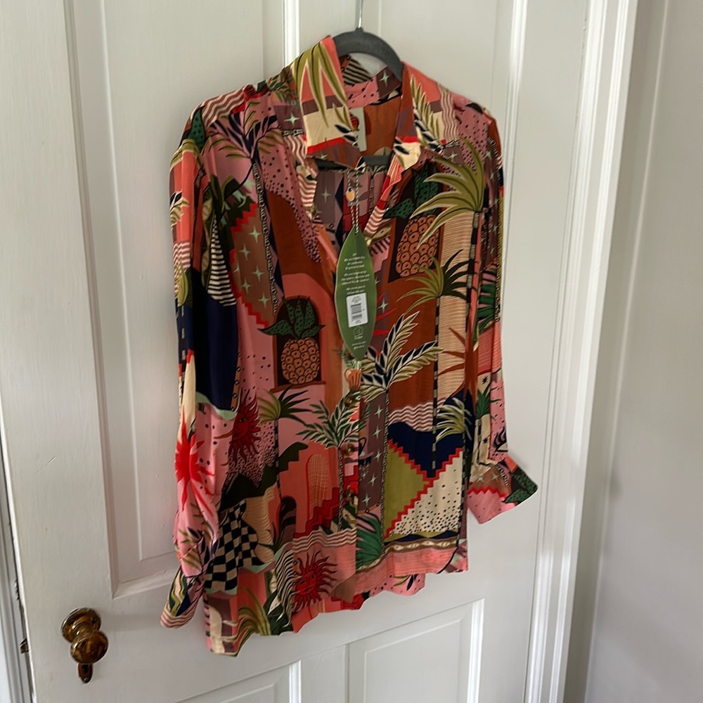 Farm rio mystic city “pajama” shirt small nwt - Picture 2 of 6